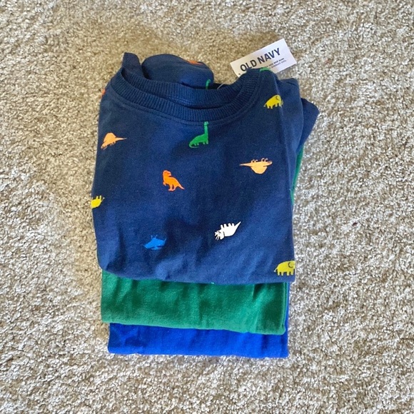NWT Dinosaur Kids Long Sleeve Tees - Blue and Green with Dinosaur 3 shirts - Picture 7 of 10